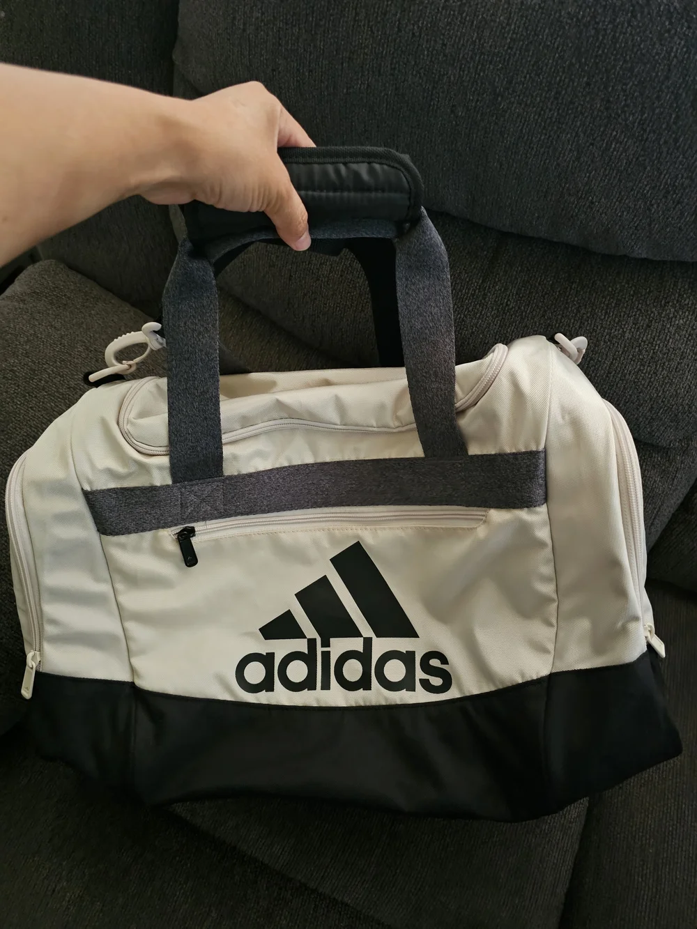 adidas White and Black Performance Duffel Bag
